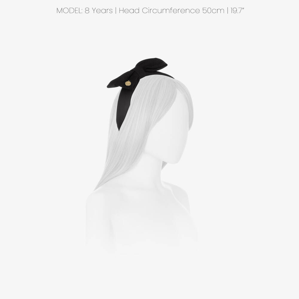 Caramelo Kids-Girls Black Hairband with Bow | Childrensalon