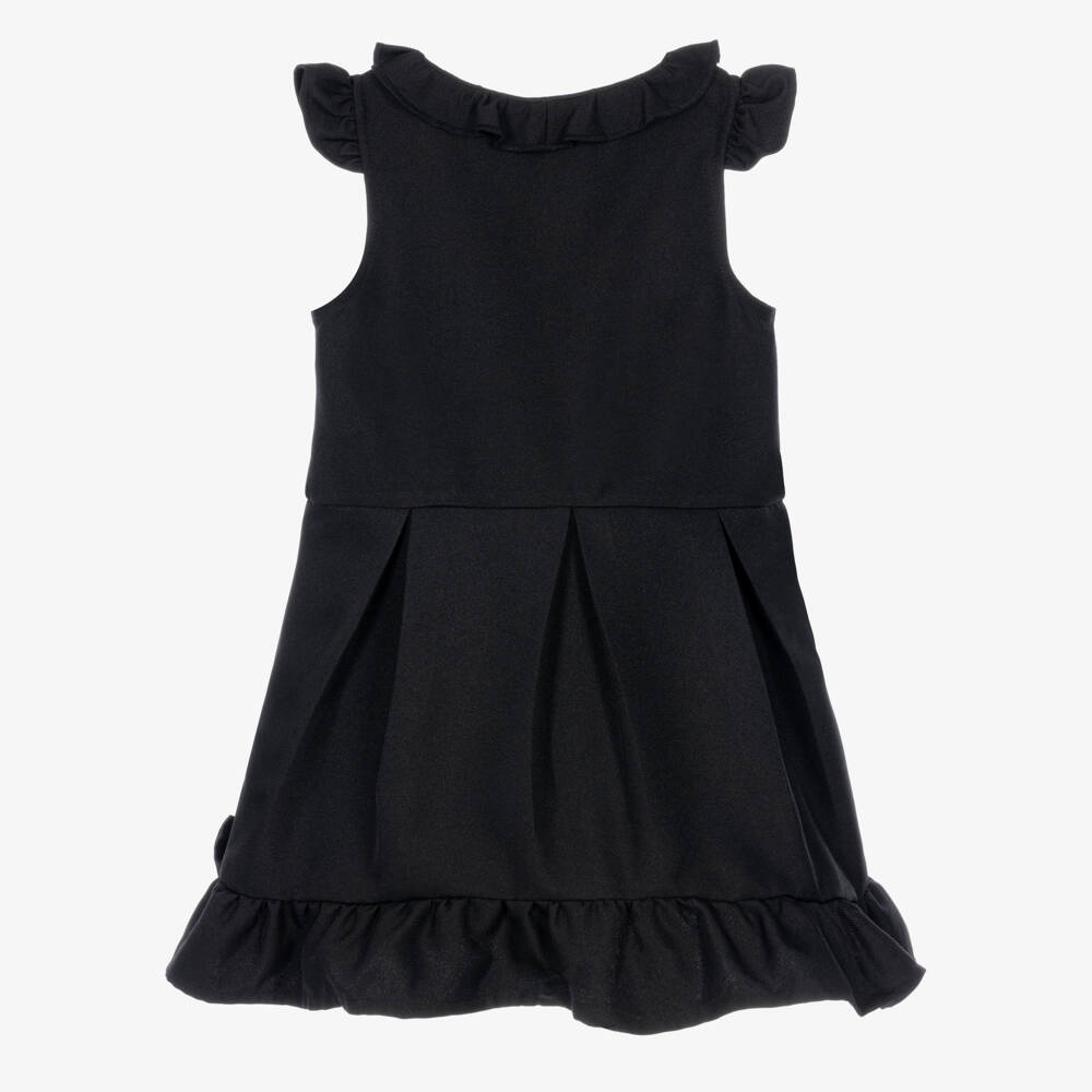 Caramelo Kids-Girls Black School Pinafore Dress with Bows | Childrensalon