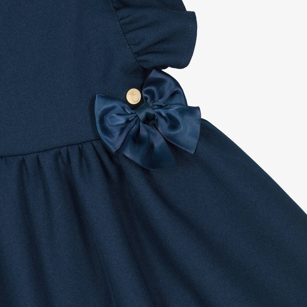 Caramelo Kids-Girls Blue Ruffle Pinafore Dress | Childrensalon