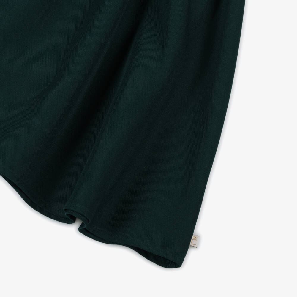 Caramelo Kids-Girls Bottle Green Pinafore Dress with Ruffles & Bows | Childrensalon