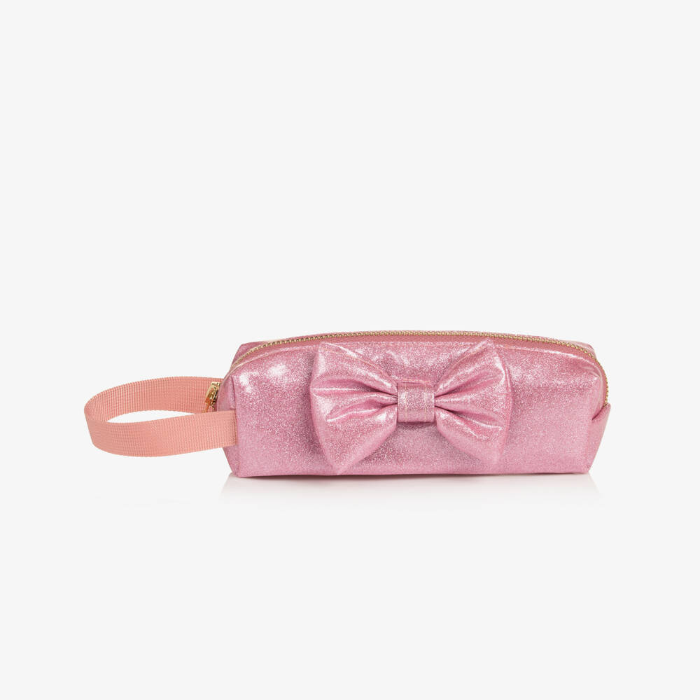 Caramelo Kids-Girls Glittery Pink Pencil Case (20cm) | Childrensalon