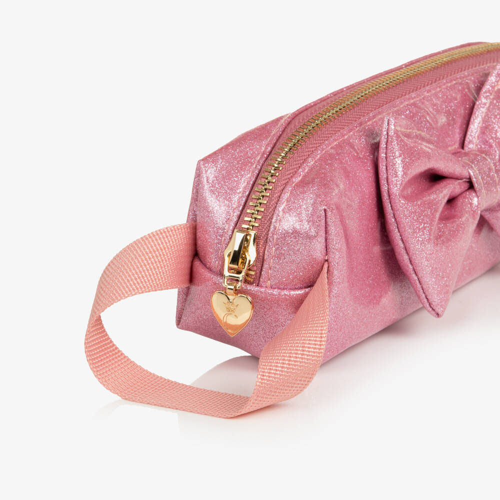 Caramelo Kids-Girls Glittery Pink Pencil Case (20cm) | Childrensalon