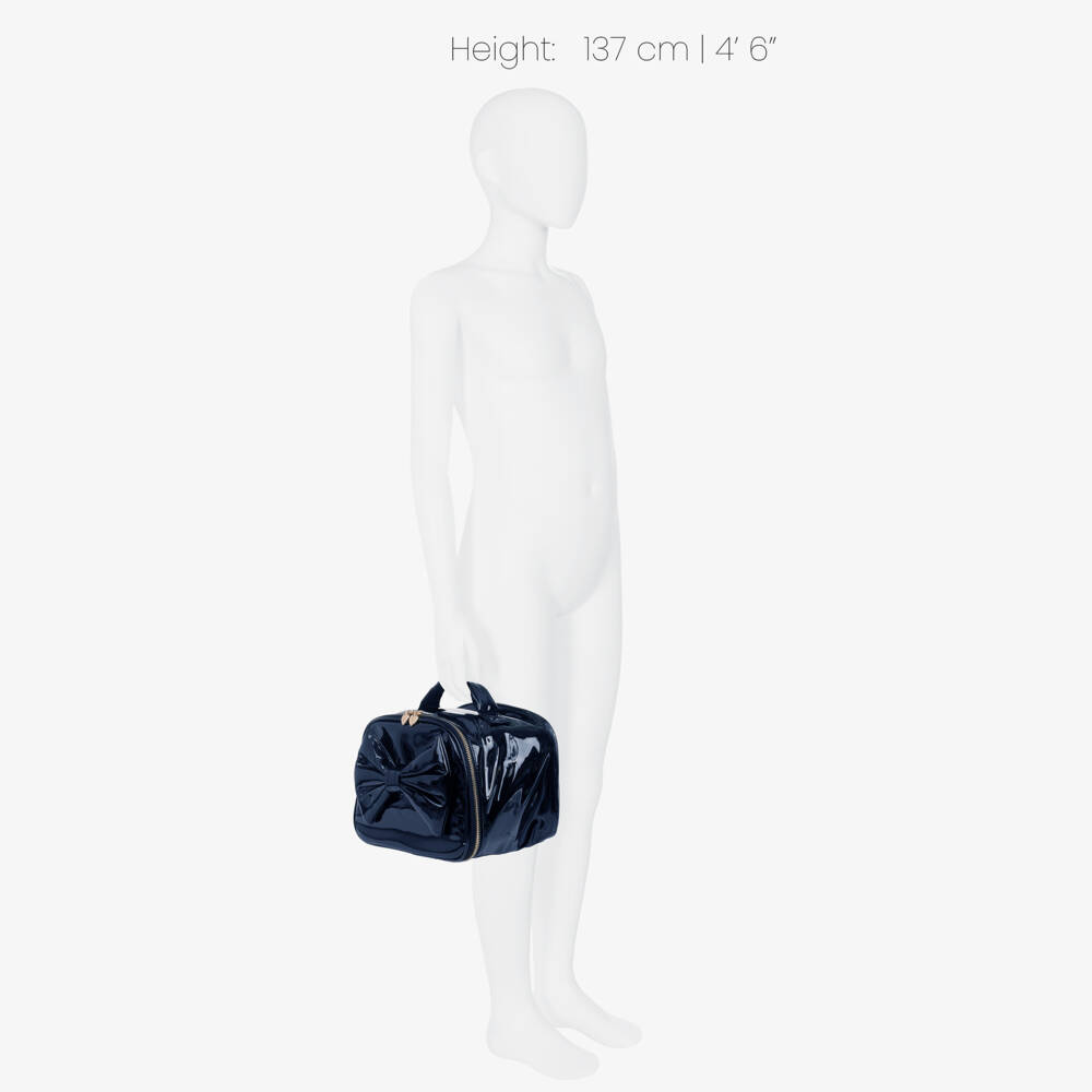 Caramelo Kids-Girls Glossy Blue Patent Lunch Bag (20cm) | Childrensalon