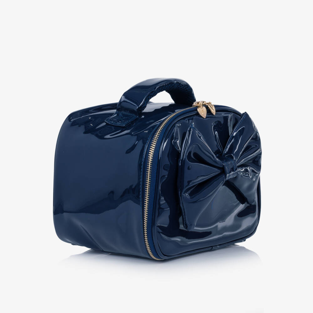 Caramelo Kids-Girls Glossy Blue Patent Lunch Bag (20cm) | Childrensalon