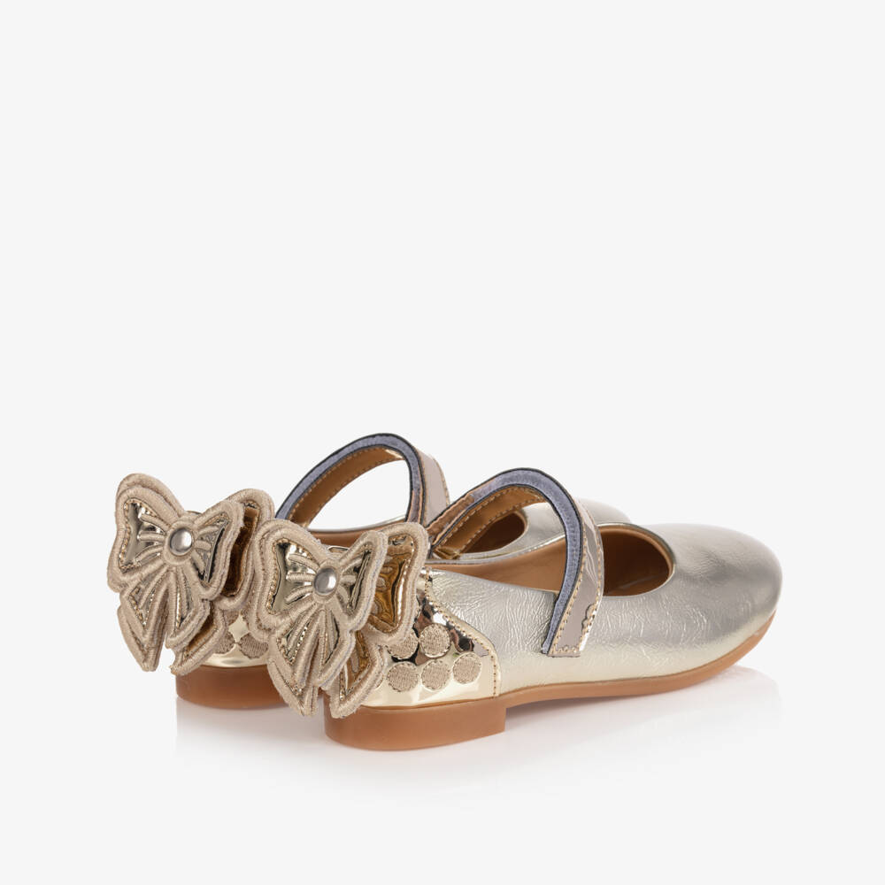 Caramelo Kids-Girls Gold Ballerina Shoes | Childrensalon