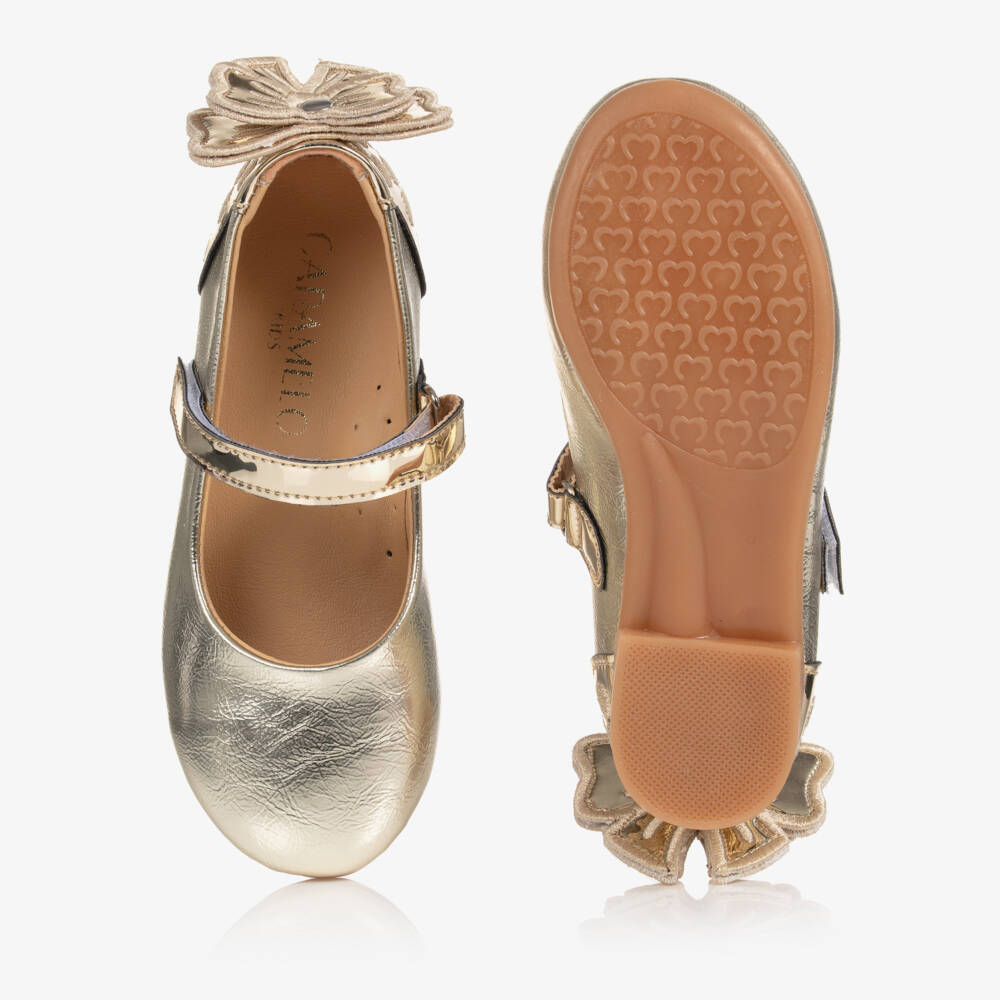 Caramelo Kids-Girls Gold Ballerina Shoes | Childrensalon