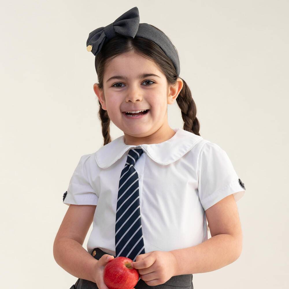 Caramelo Kids-Girls Grey Hairband with Bow | Childrensalon