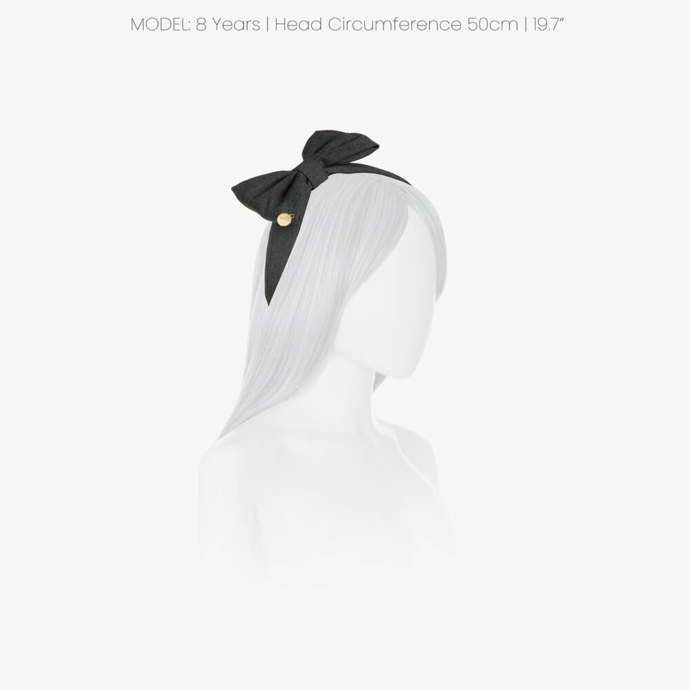 Caramelo Kids-Girls Grey Hairband with Bow | Childrensalon