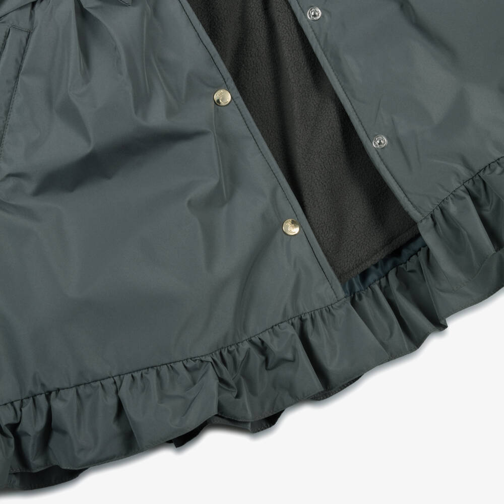 Caramelo Kids-معطف بهودي مزين بفيونكات وكشكش لون رمادي للبنات | Childrensalon