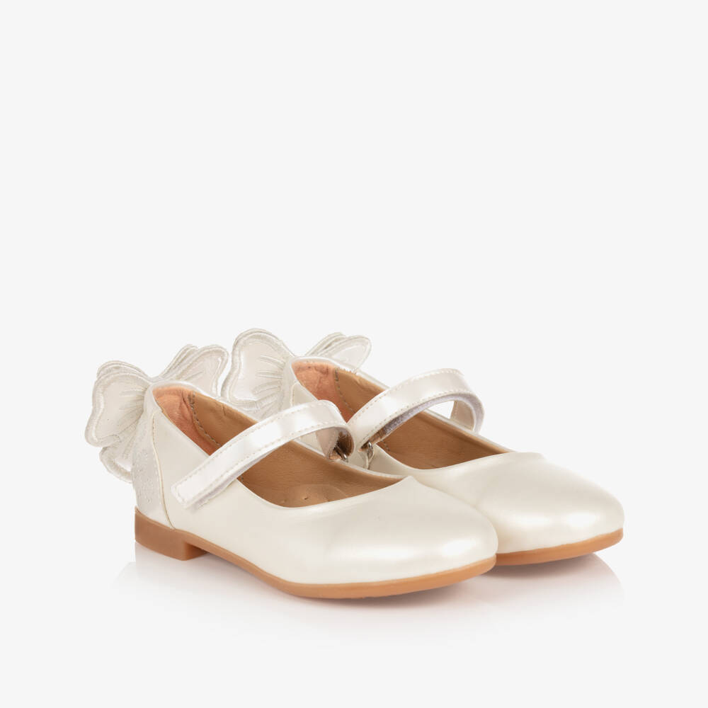 Caramelo Kids-Girls Ivory Ballerina Shoes | Childrensalon