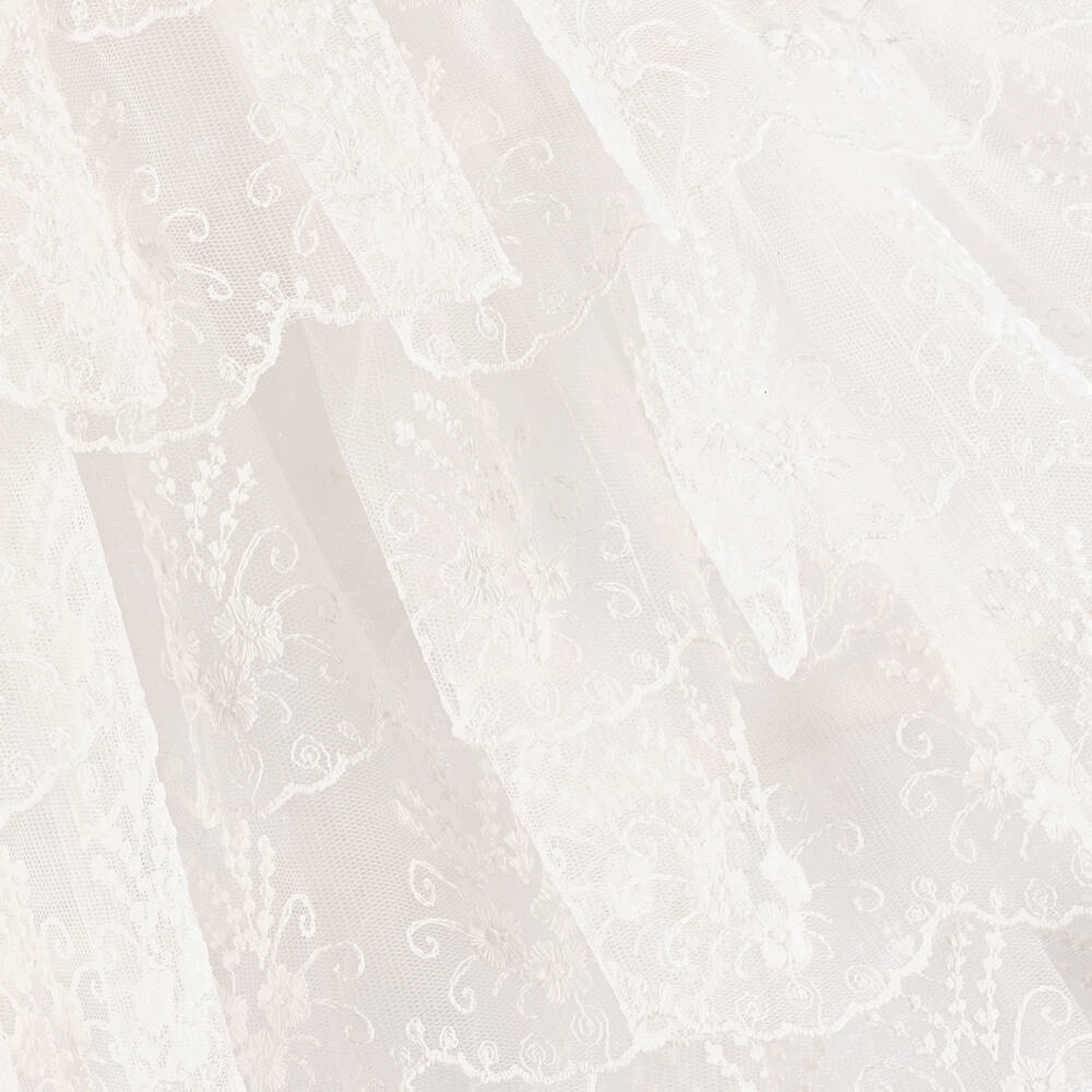 Caramelo Kids-طقم فستان تول مطرز لون عاجي | Childrensalon