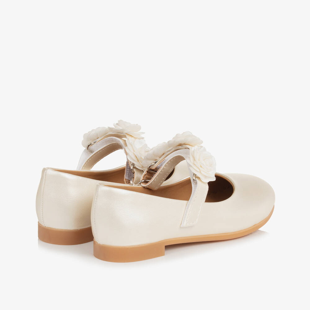 Caramelo Kids-حذاء ماري جين لون عاجي للبنات | Childrensalon