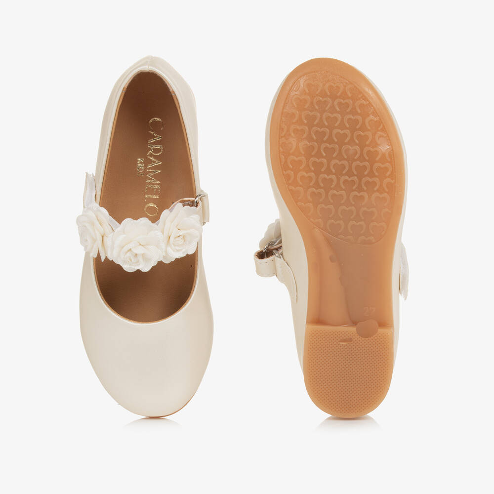 Caramelo Kids-حذاء ماري جين لون عاجي للبنات | Childrensalon