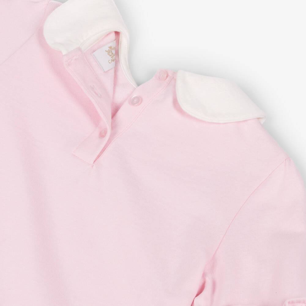 Caramelo Kids-Girls Pale Pink Cotton Fairy Tale Castle Leggings Set | Childrensalon