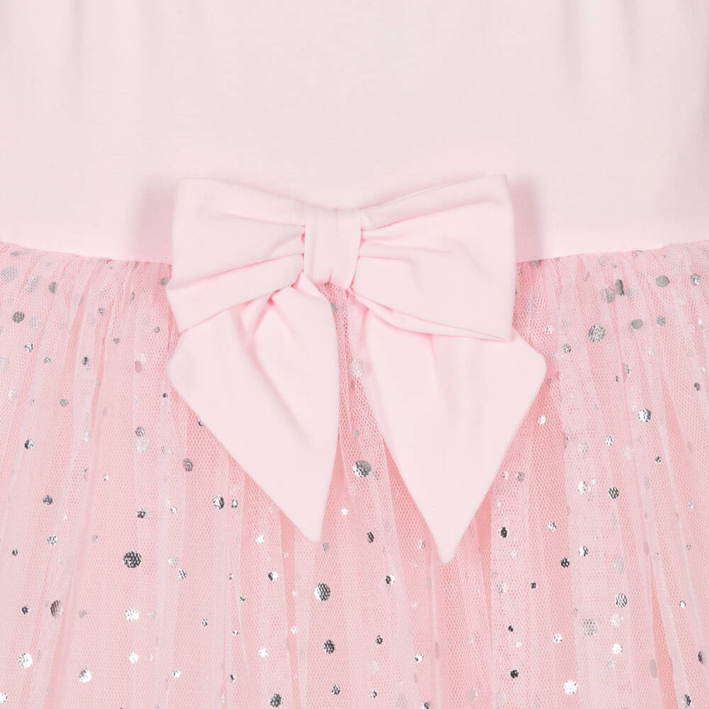 Caramelo Kids-Girls Pale Pink Sleeveless Dress with Tulle Skirt | Childrensalon