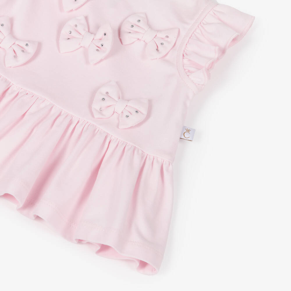 Caramelo Kids-Girls Pastel Pink Cotton Leggings Set | Childrensalon