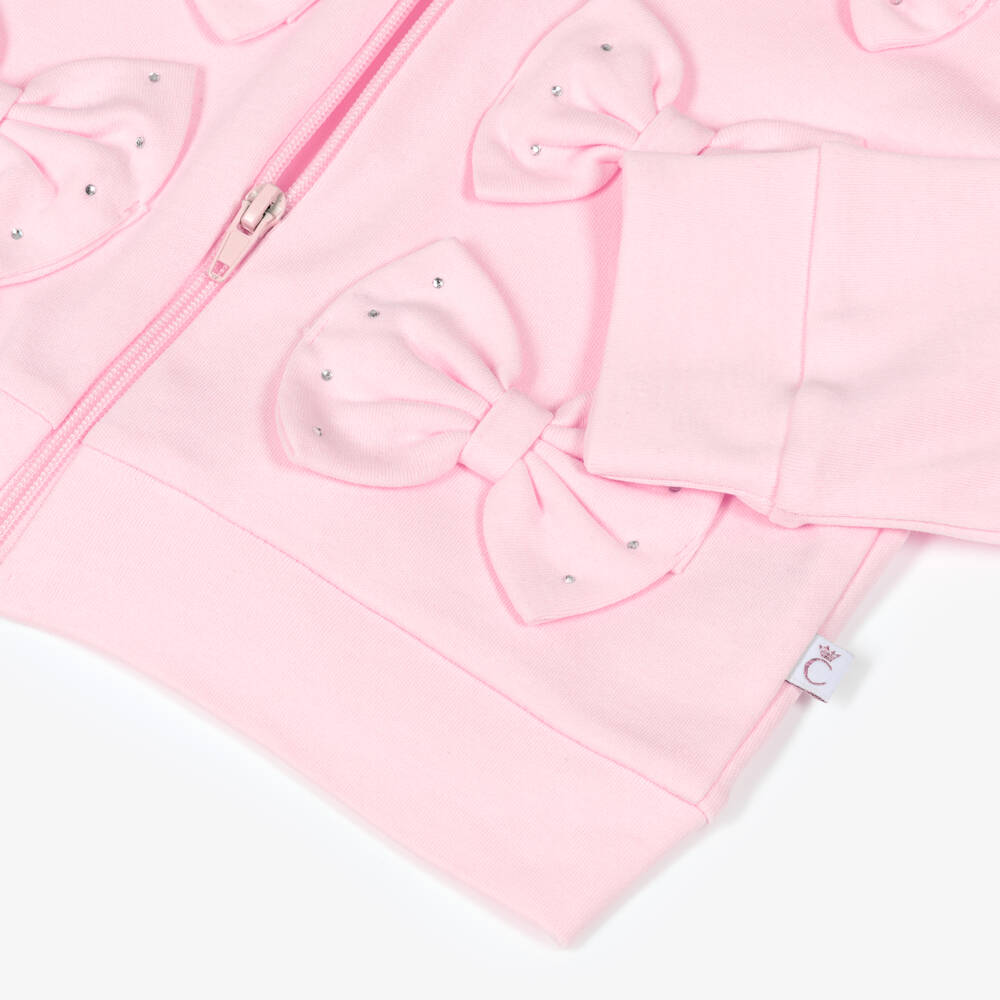 Caramelo Kids-Girls Pastel Pink Cotton Shorts Set with Bows | Childrensalon