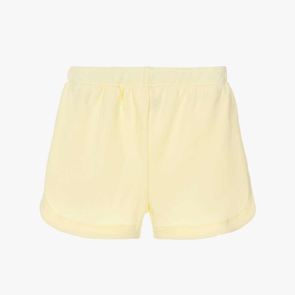 Caramelo Kids-Girls Pastel Yellow Cotton Shorts Set with Bows | Childrensalon