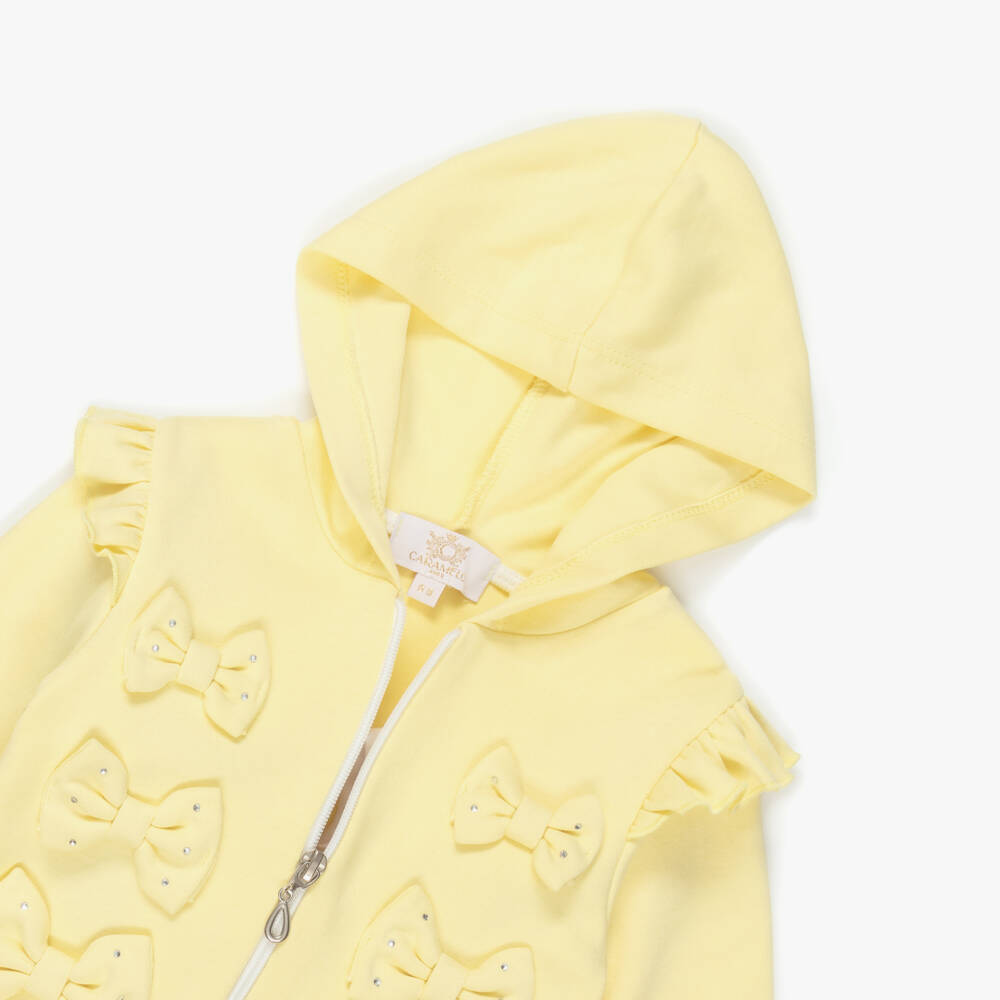 Caramelo Kids-Girls Pastel Yellow Cotton Shorts Set with Bows | Childrensalon