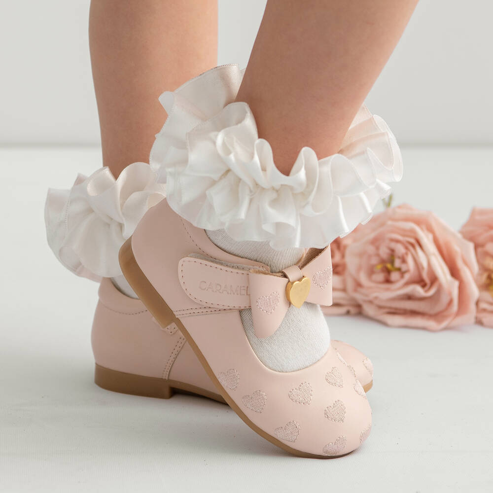 Caramelo Kids-Розовые туфли с бантиками для девочек | Childrensalon