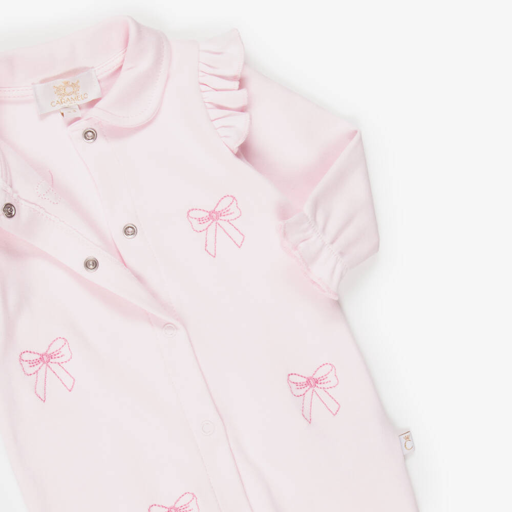 Caramelo Kids-طقم أفرول بيبي غرو قطن لون زهري للمولودات | Childrensalon