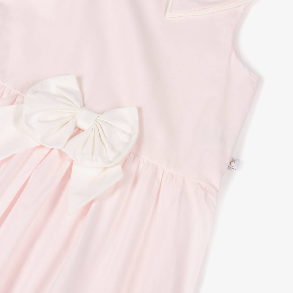 Caramelo Kids-Girls Pink Cotton Dress & Hairband Set | Childrensalon