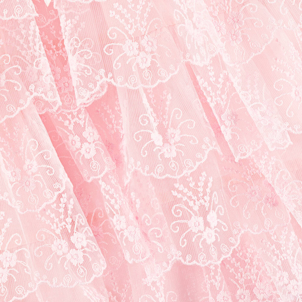 Caramelo Kids-Girls Pink Embroidered Tulle Dress Set | Childrensalon