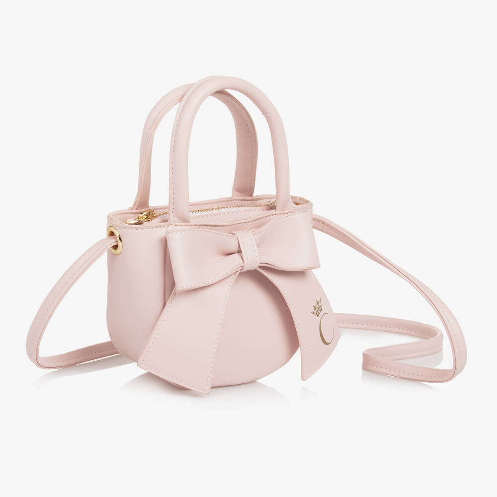 Caramelo Kids-Girls Pink Faux Leather Bag (12cm) | Childrensalon