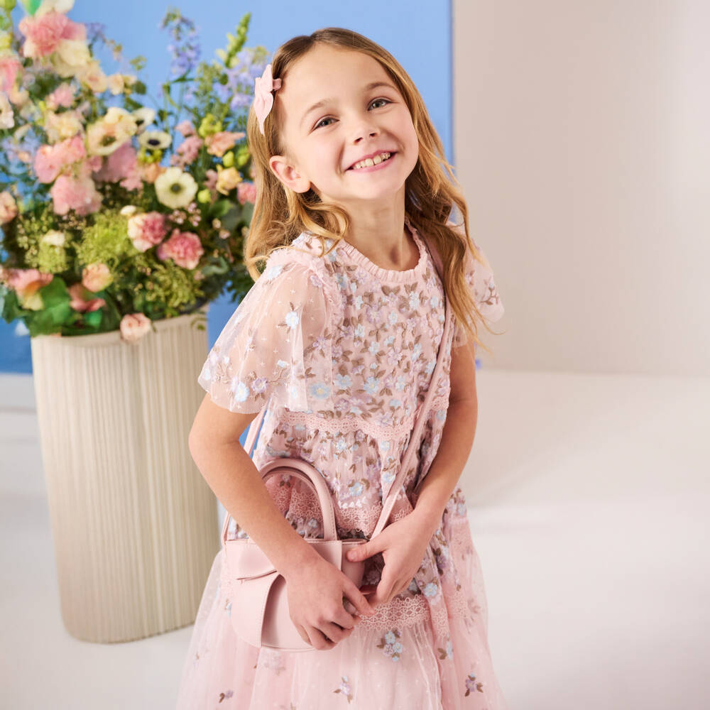 Caramelo Kids-Girls Pink Faux Leather Bag (12cm) | Childrensalon