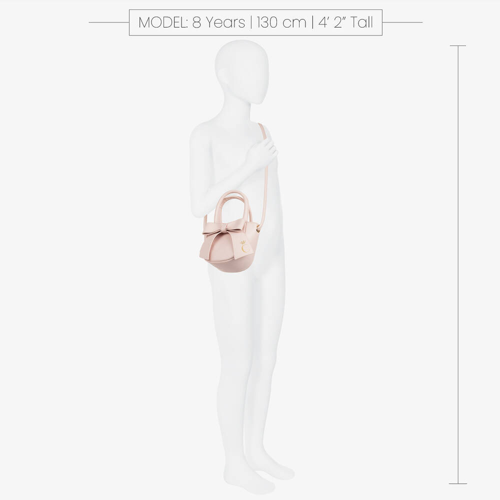 Caramelo Kids-Girls Pink Faux Leather Bag (12cm) | Childrensalon