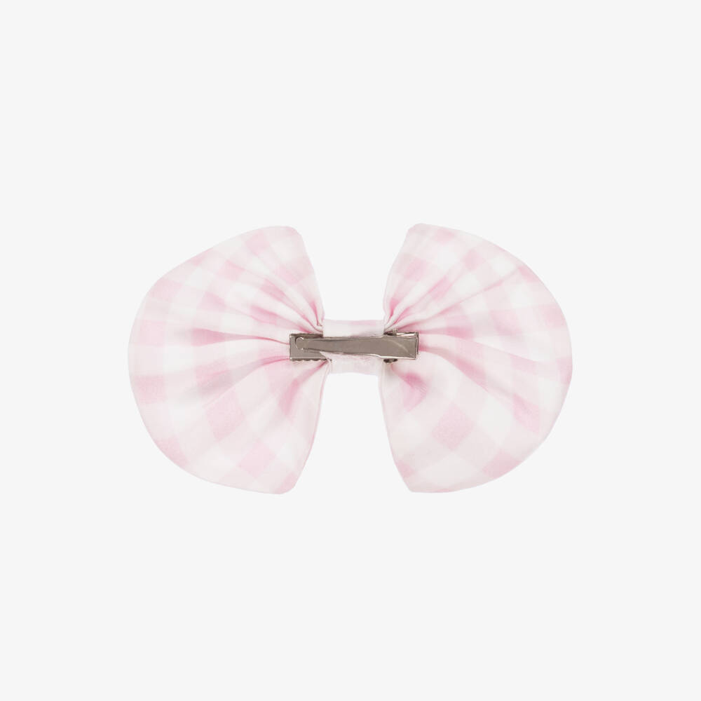 Caramelo Kids-Girls Pink Gingham Hair Clip (15cm) | Childrensalon