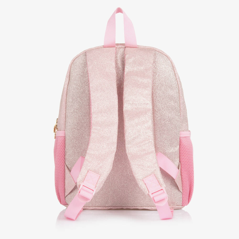 Caramelo Kids-Girls Pink Glitter Bow Backpack (35cm) | Childrensalon