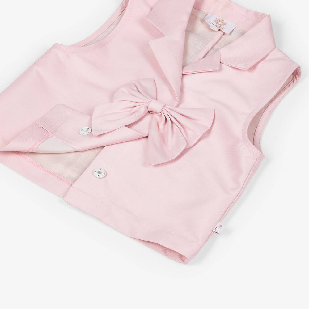 Caramelo Kids-Girls Pink Waistcoat & Skirt Set | Childrensalon