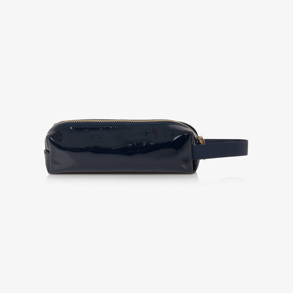 Caramelo Kids-Girls Shiny Navy Blue Pencil Case (20cm) | Childrensalon