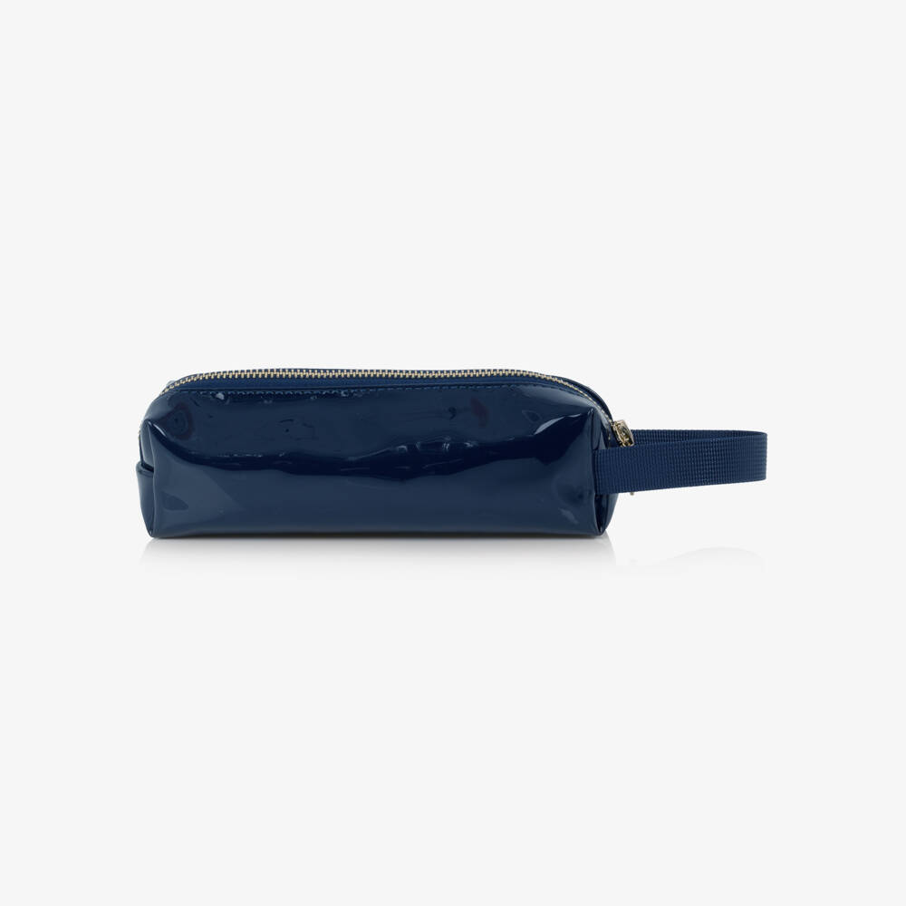 Caramelo Kids-Girls Shiny Navy Blue Pencil Case (20cm) | Childrensalon