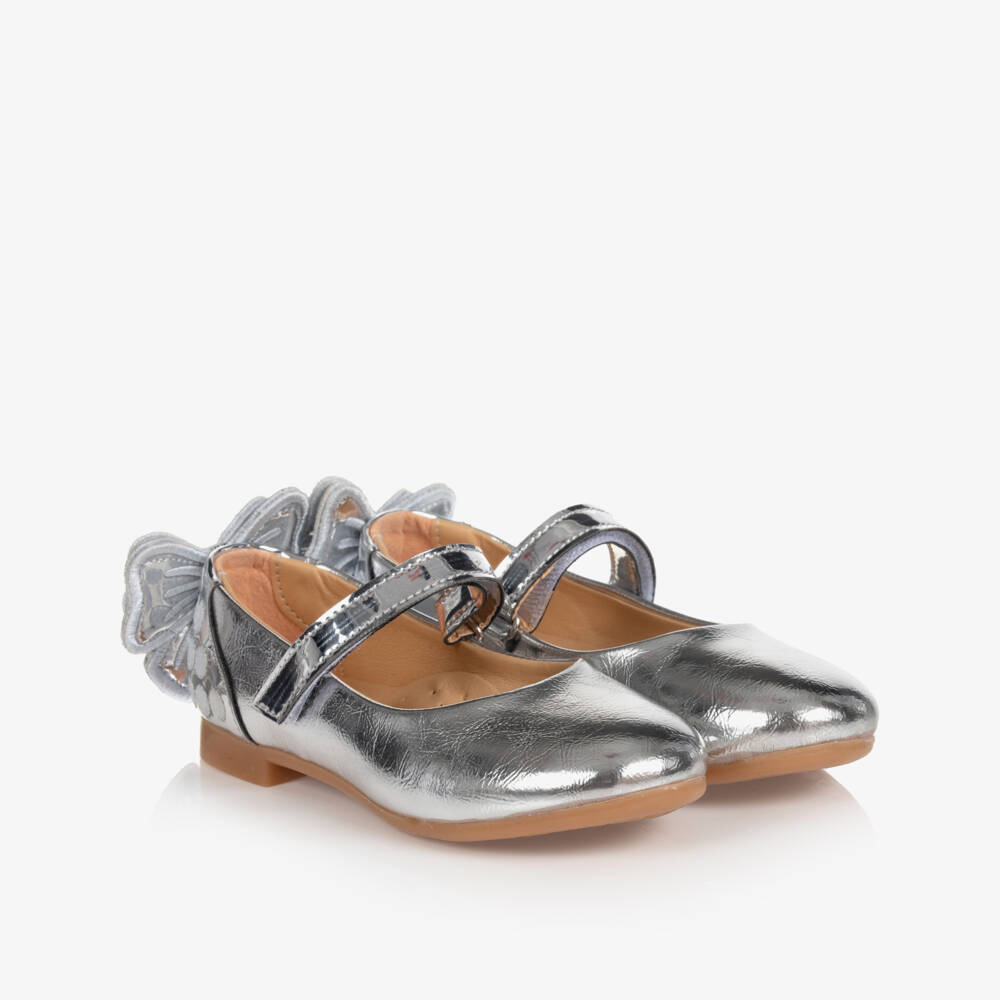 Caramelo Kids-Girls Silver Ballerina Shoes | Childrensalon