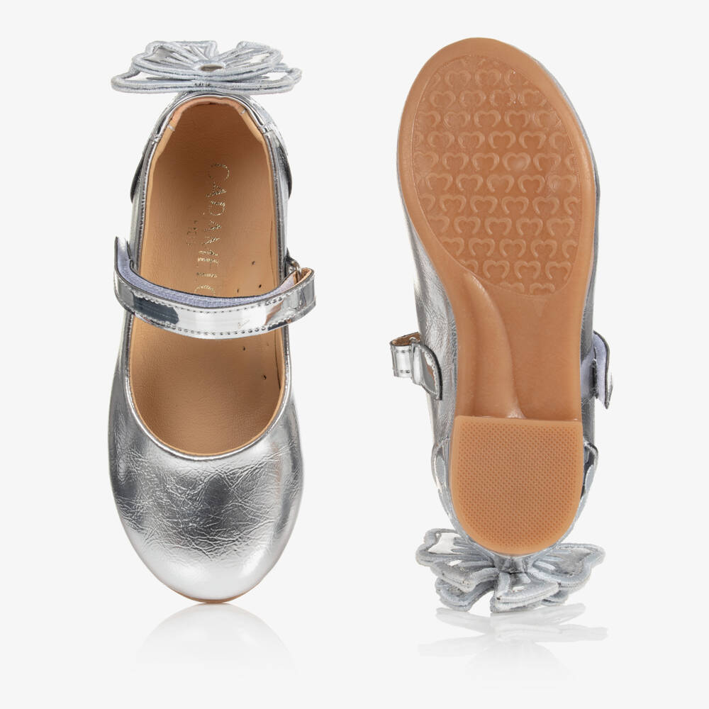 Caramelo Kids-Girls Silver Ballerina Shoes | Childrensalon
