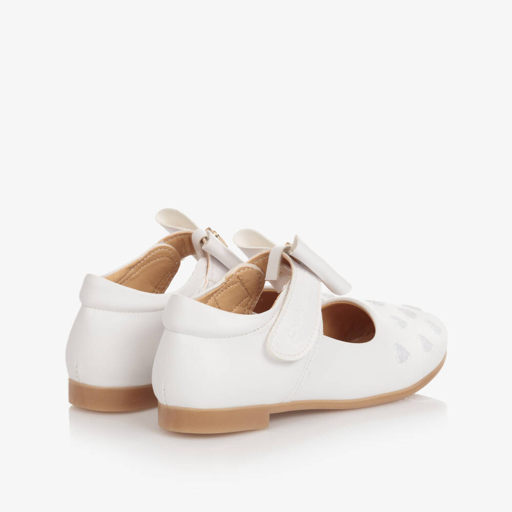 Caramelo Kids-Girls White Bow Shoes | Childrensalon