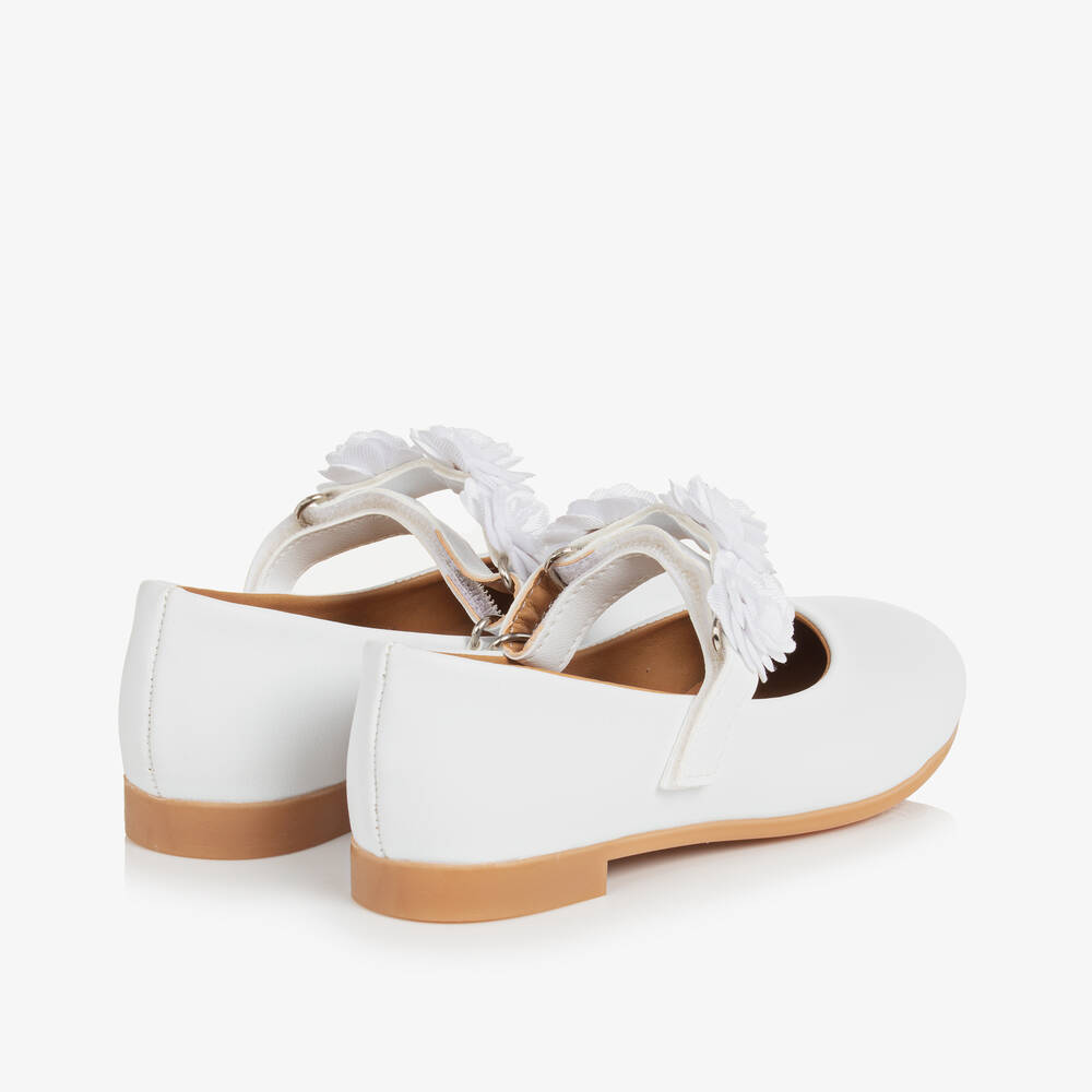 Caramelo Kids-حذاء ماري جين لون أبيض للبنات | Childrensalon