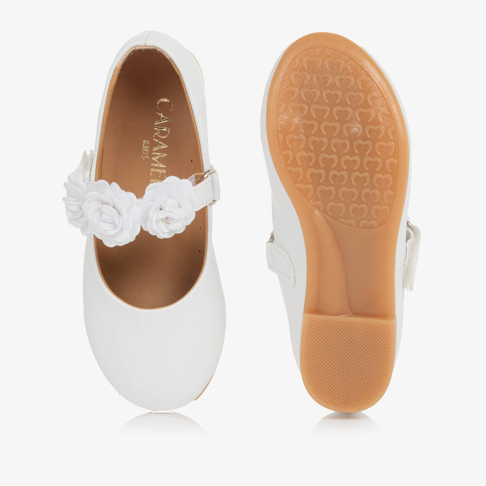 Caramelo Kids-حذاء ماري جين لون أبيض للبنات | Childrensalon