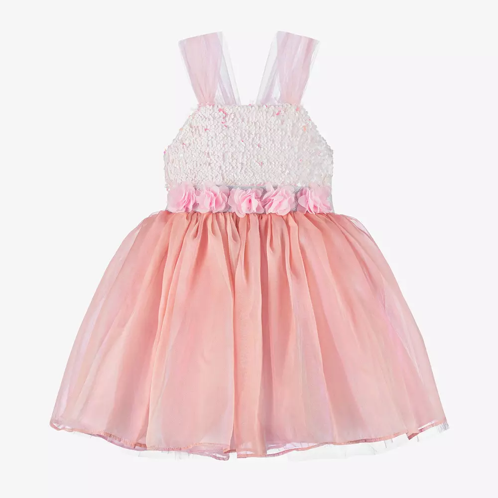Caramelo Kids-Розовое шифоновое платье с пайетками | Childrensalon