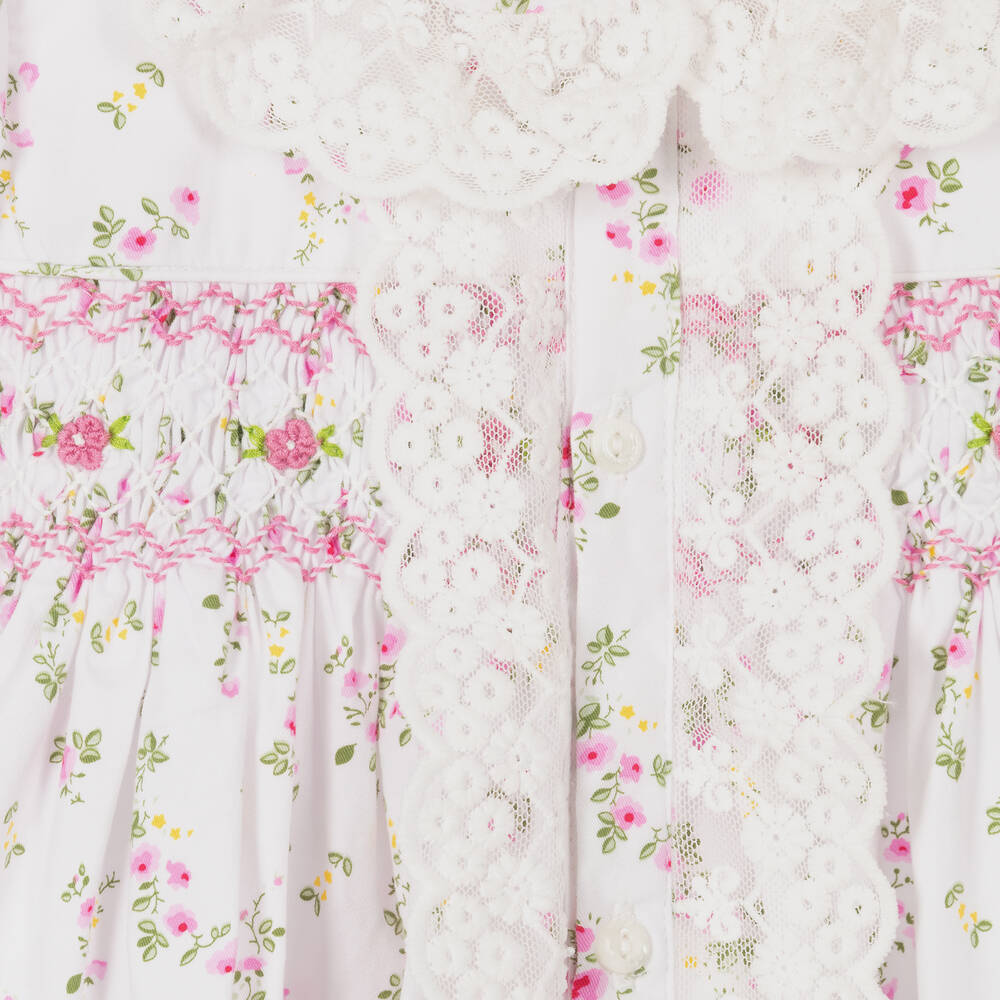 Caramelo Kids-Белая пижама со сборками в цветочек | Childrensalon