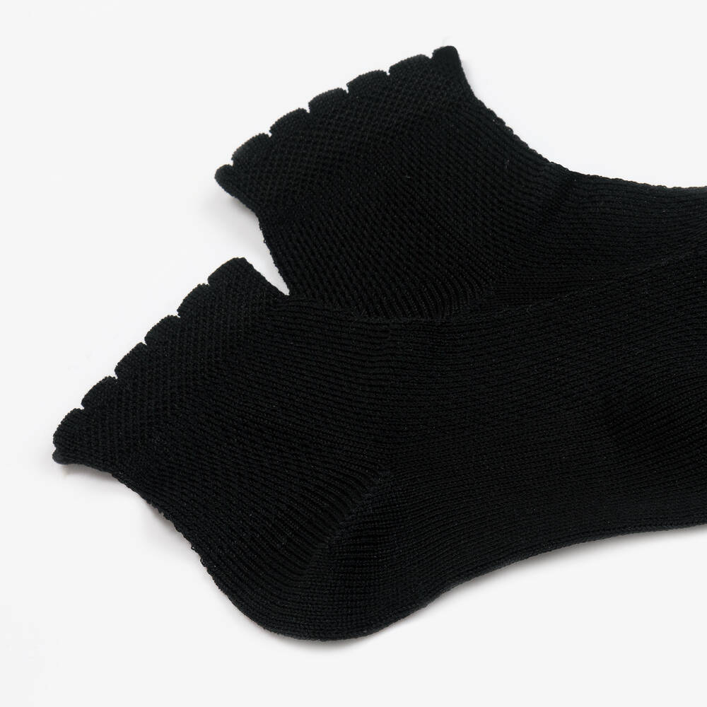 Carlomagno-جوارب شبك قطن لون أسود للبنات | Childrensalon