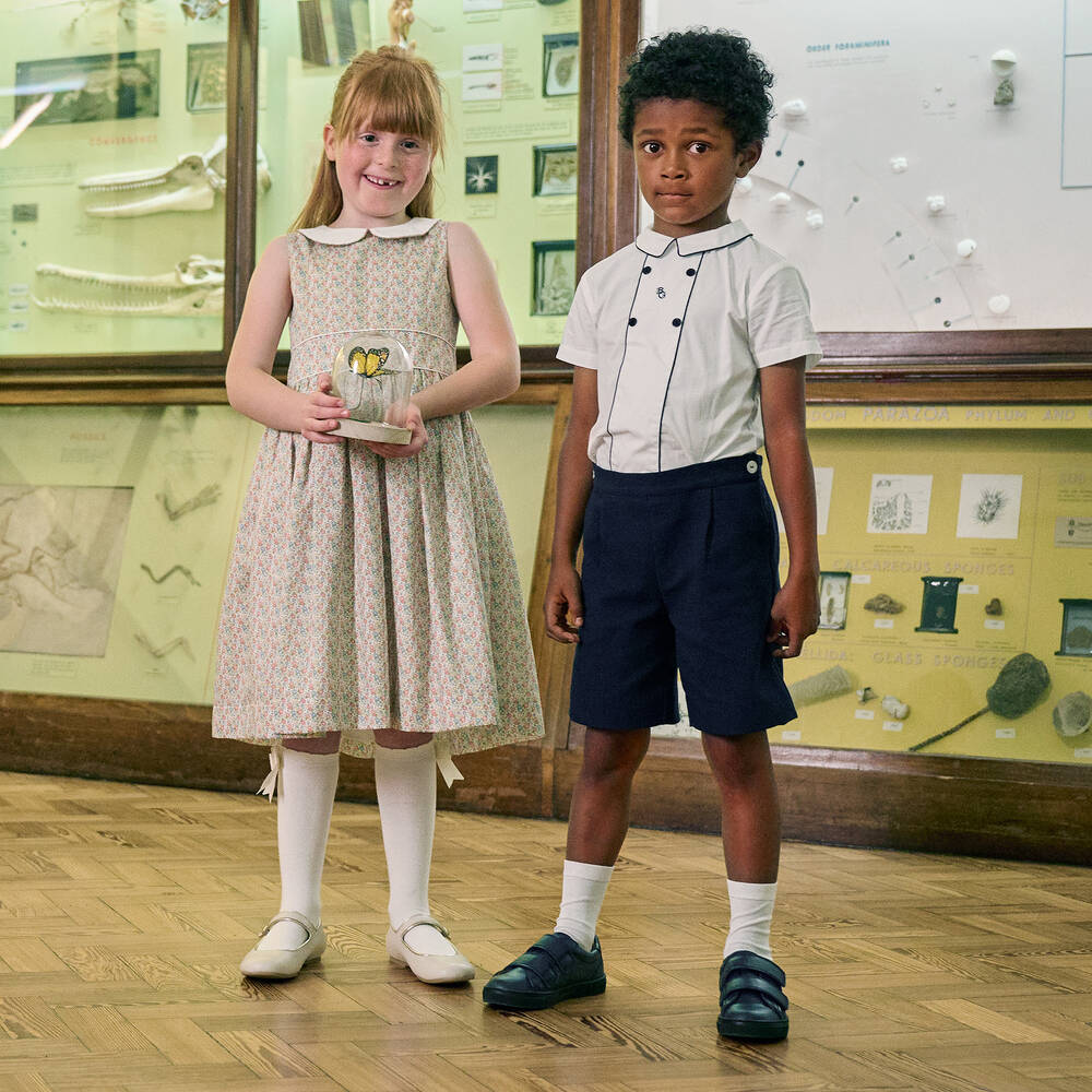 Carlomagno-Girls Ivory Cotton Knee Length Socks  | Childrensalon