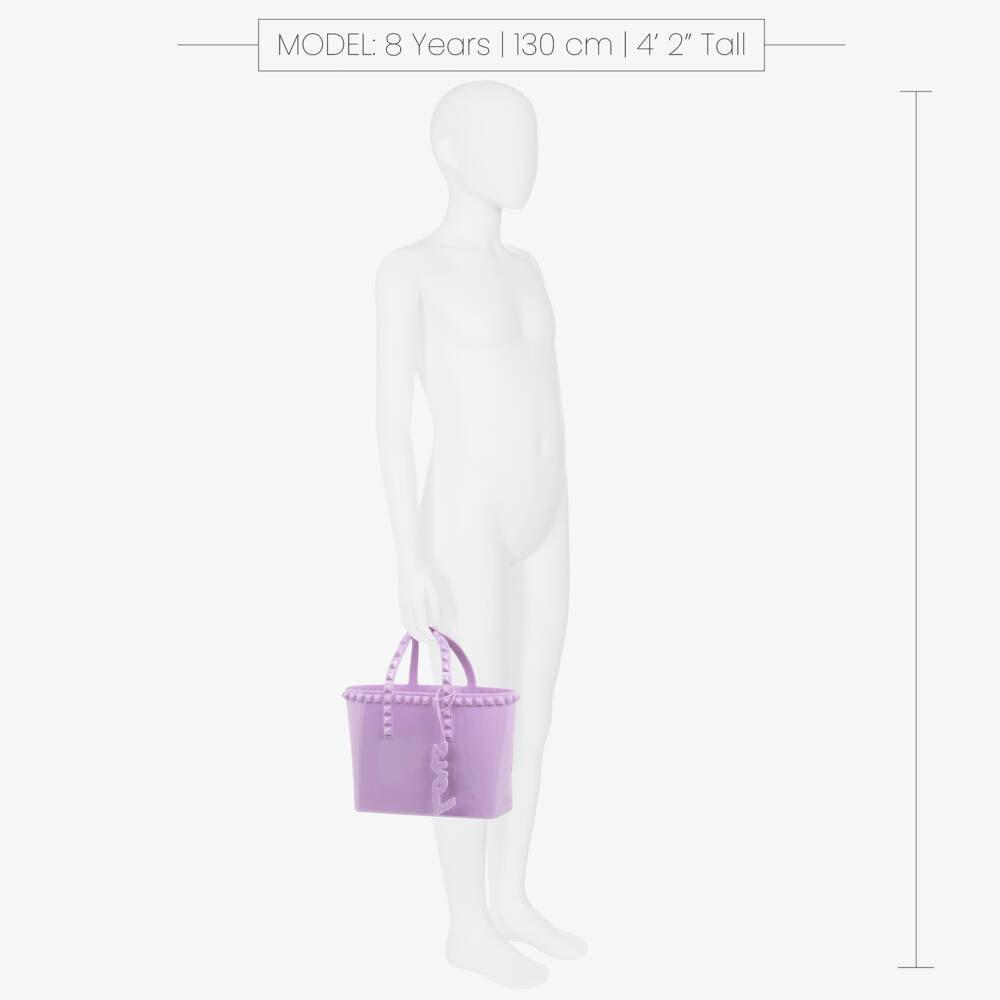 Carmen Sol-Girls Purple Studded Mini Tote Bag (18cm) | Childrensalon