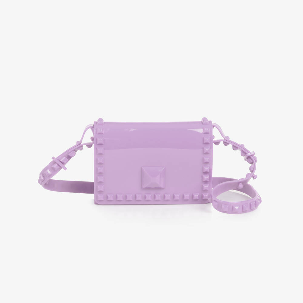 Carmen Sol-Girls Purple Studded Shoulder Bag (18cm) | Childrensalon