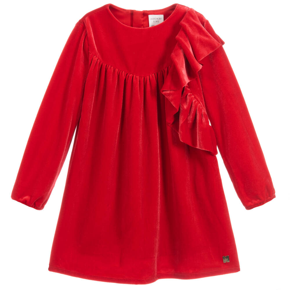 open lace back dress Pre-Loved Mini Boden Velvet Dress with Sequin Polka Dots Holiday Red   Designer Kids Outlet