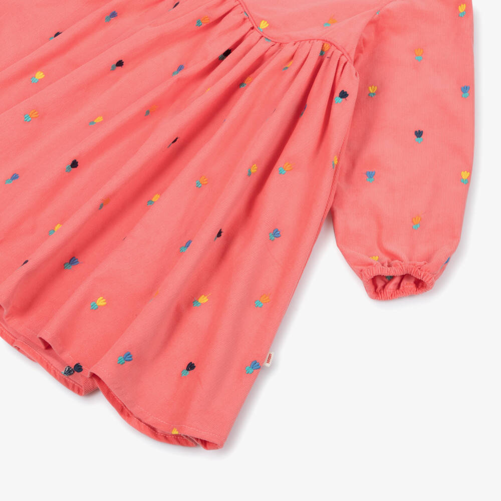 Catimini-Girls Coral Pink Corduroy Dress | Childrensalon