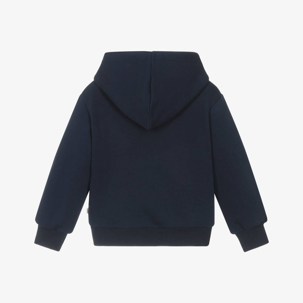 Catimini-Худи синее хлопковое с цветочным логотипом для девочек | Childrensalon