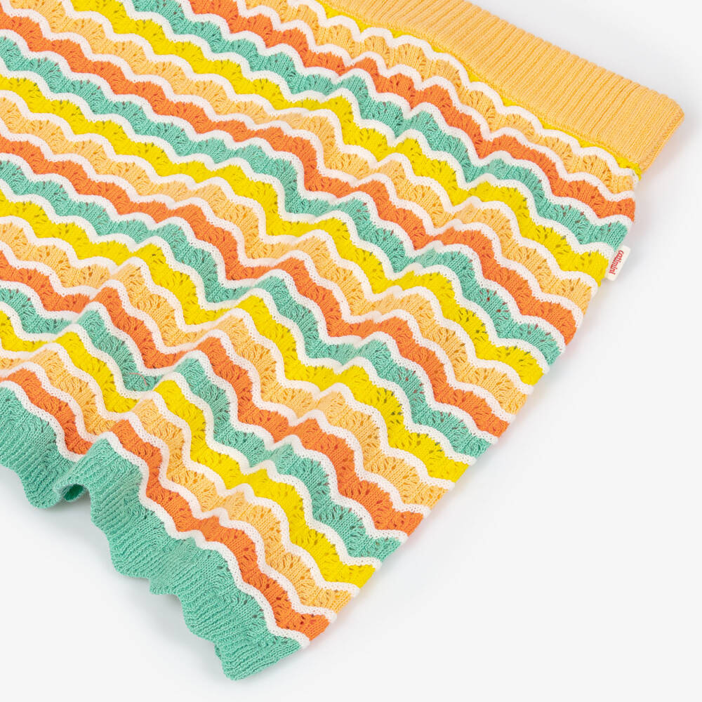 Catimini-Girls Orange Cotton Wavy Knit Skirt | Childrensalon